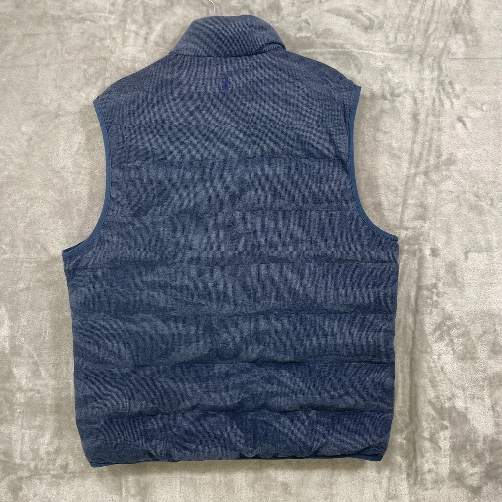 Johnnie O Puffer Vest Mens Large Mariner Blue  Quilted Insulated Nylon Lining